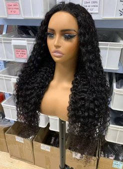 5x5 closure custom curly transparent lace wig
