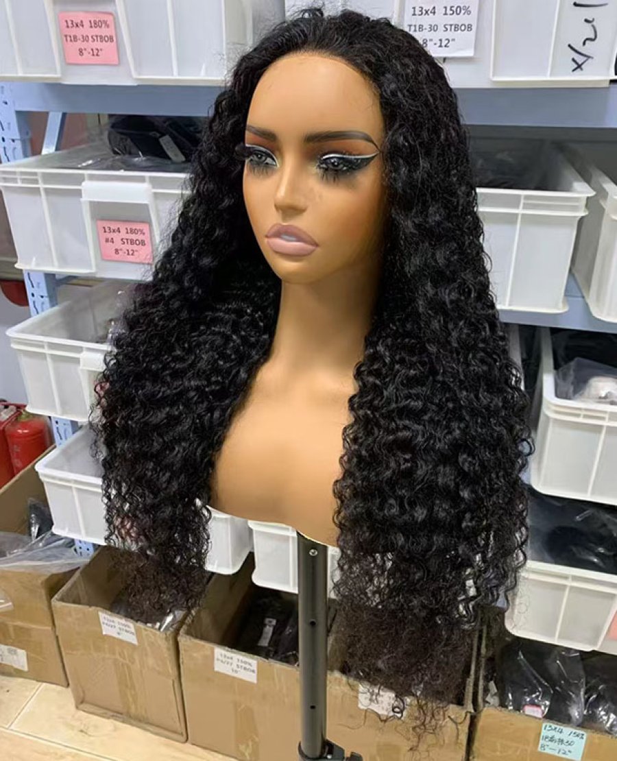 5x5 closure custom curly transparent lace wig