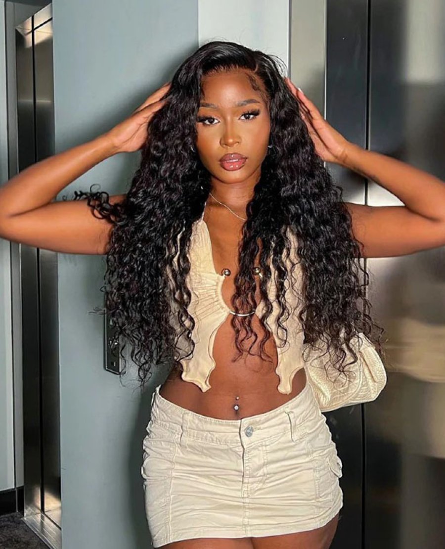 5x5 deep wave HD closure wig for black women virgin hair