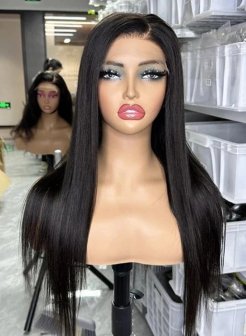 5X5 HD Lace Closure Glueless Wig Straight Black Color