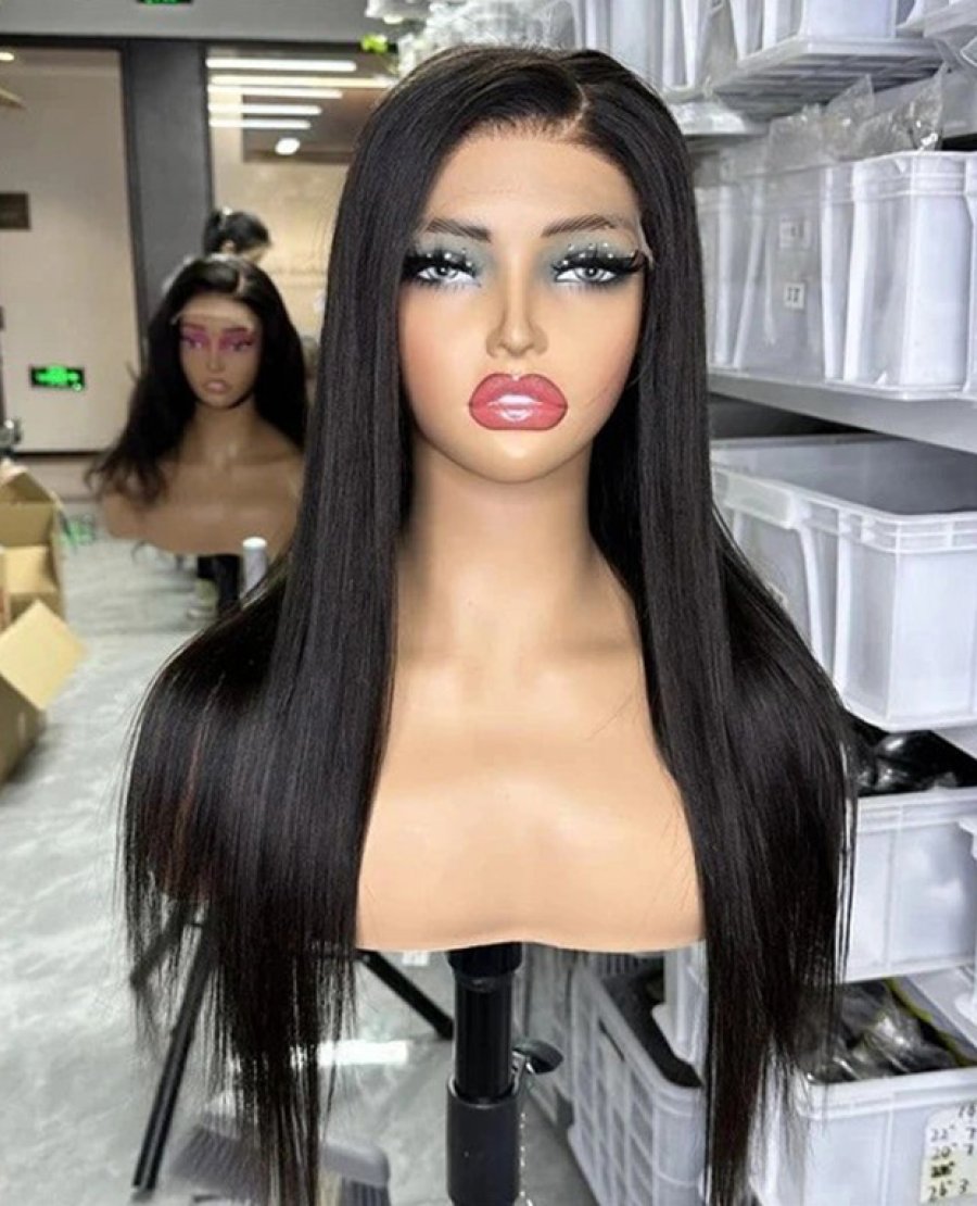 5X5 HD Lace Closure Glueless Wig Straight Black Color