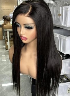 5X5 HD Lace Closure Glueless Wig Straight Black Color