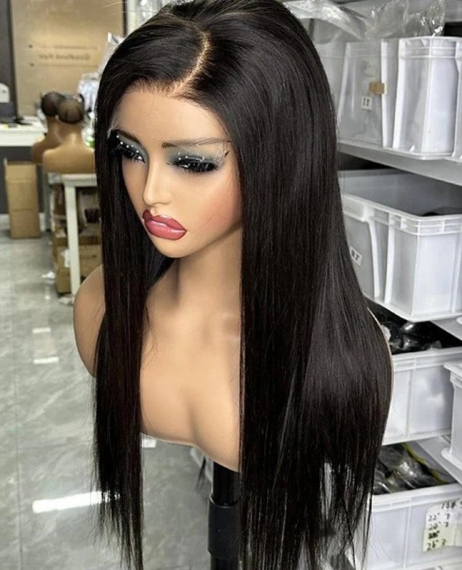 5X5 HD Lace Closure Glueless Wig Straight Black Color