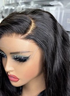 5X5 HD Lace Closure Glueless Wig Straight Black Color