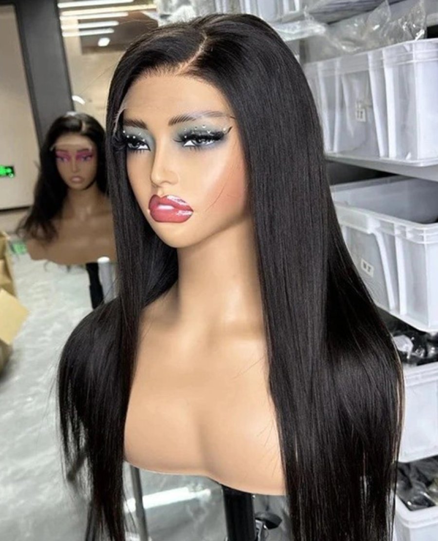 5X5 HD Lace Closure Glueless Wig Straight Black Color