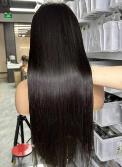 5X5 HD Lace Closure Glueless Wig Straight Black Color