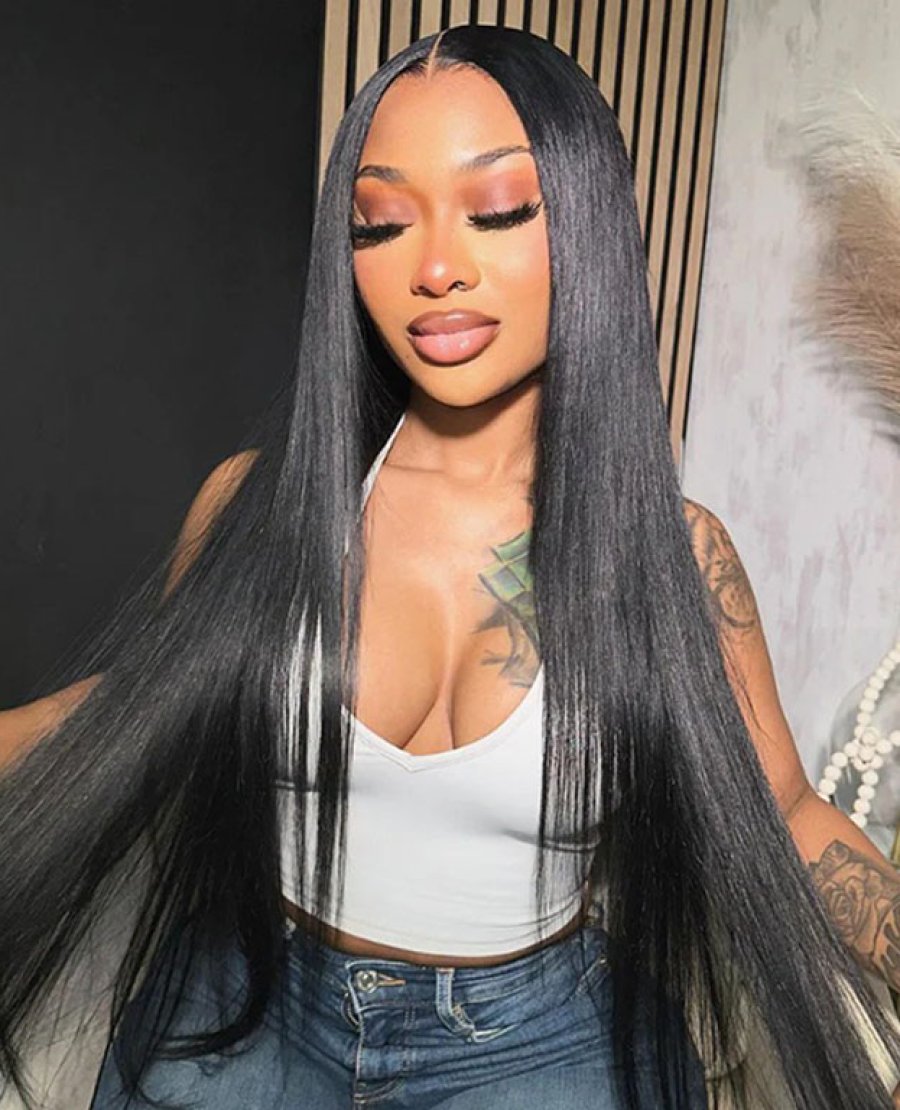 Glueless 5x5 HD Lace Straight With Baby Hair Pre Plucked Natural Black Color Wig