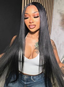 Glueless 5x5 HD Lace Straight With Baby Hair Pre Plucked Natural Black Color Wig