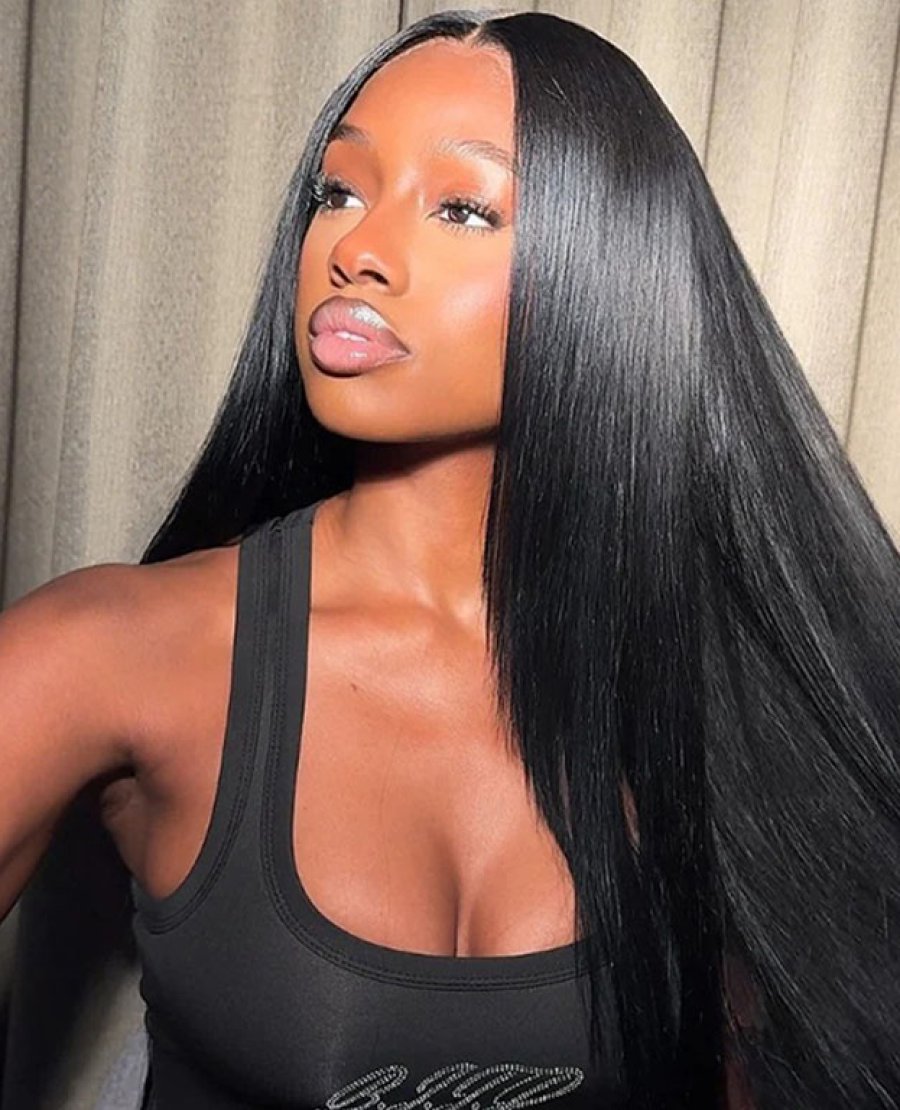 Glueless 5x5 HD Lace Straight With Baby Hair Pre Plucked Natural Black Color Wig