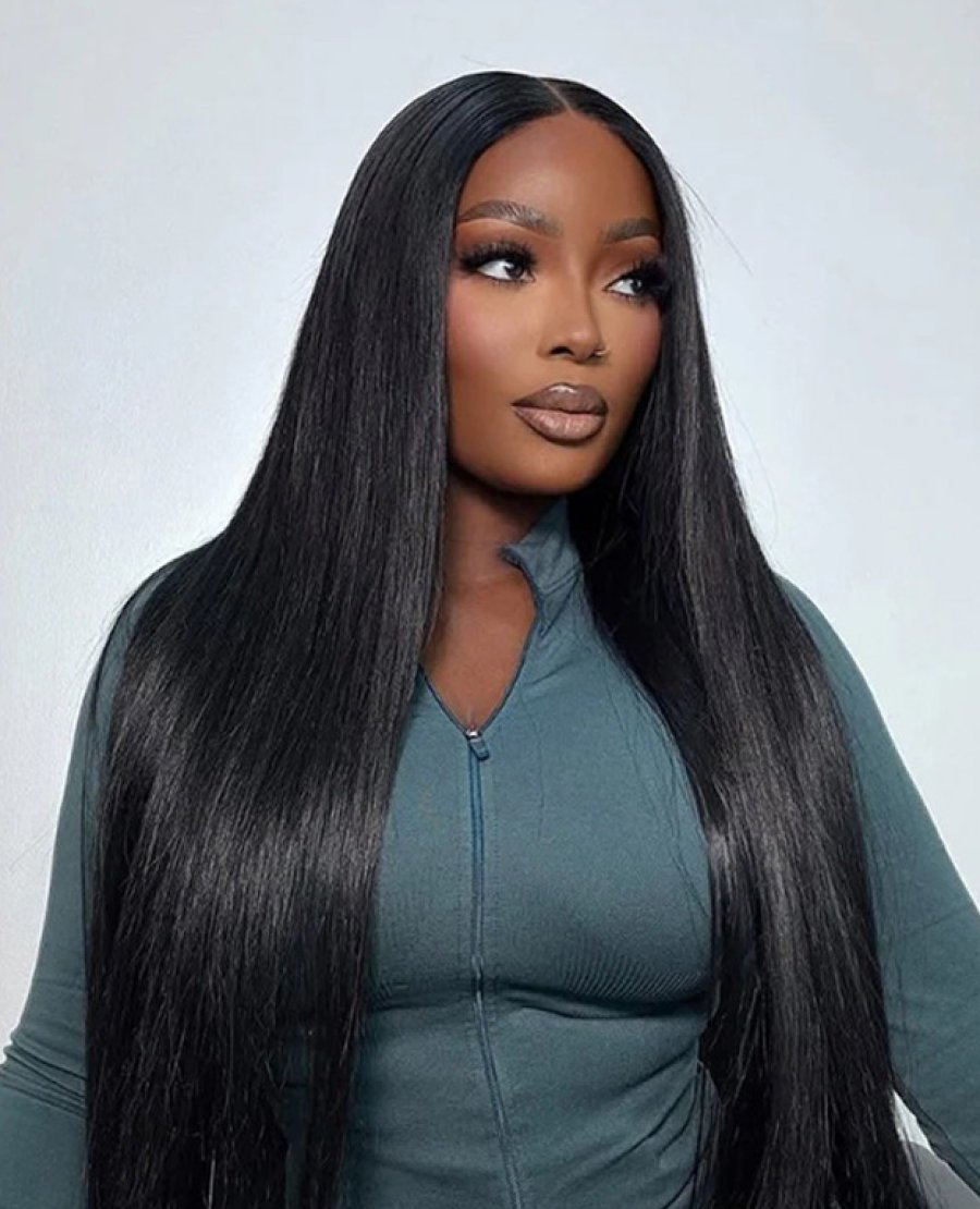 Glueless 5x5 HD Lace Straight With Baby Hair Pre Plucked Natural Black Color Wig