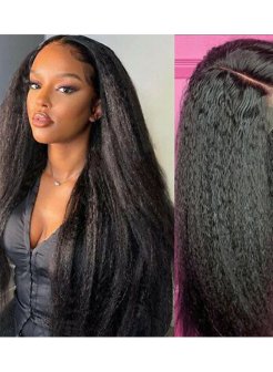 Kinky Straight 5x5 Hd Lace Brazilian Virgin Hair Closure Wig Natural Black Human Hair