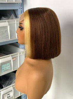 5x5 custom color double drawn bob wig