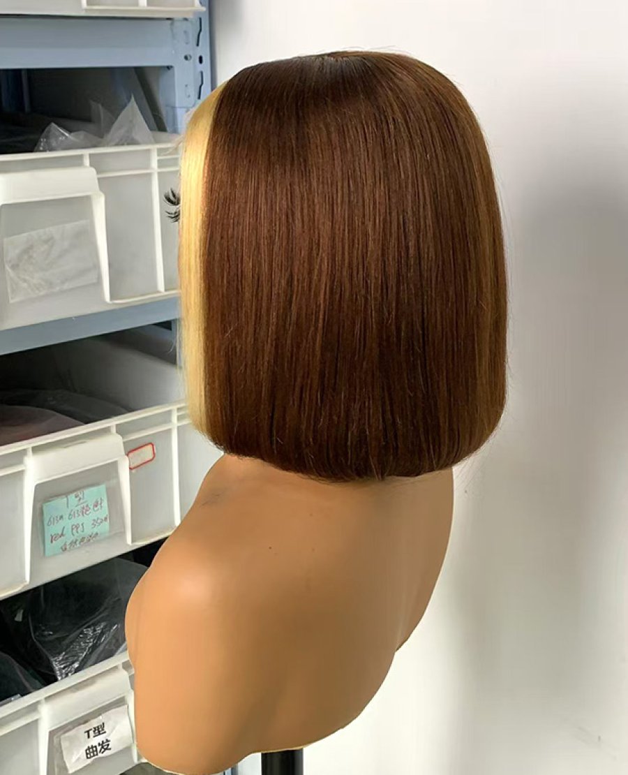 5x5 custom color double drawn bob wig