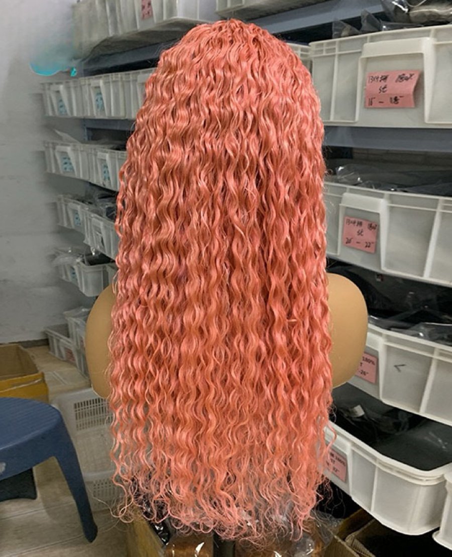 transparent lace 13x4 wig pre plucked baby hair Pink Water Water