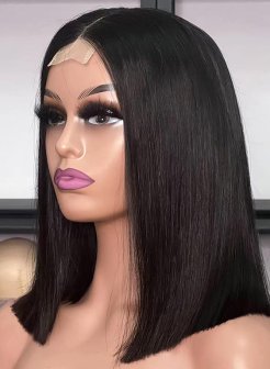 2x6 closure colored double drawn full density bob wig