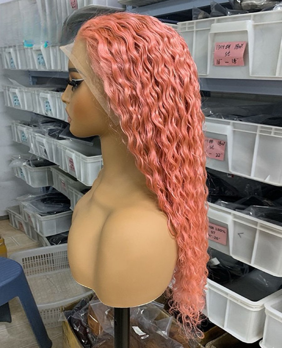 transparent lace 13x4 wig pre plucked baby hair Pink Water Water