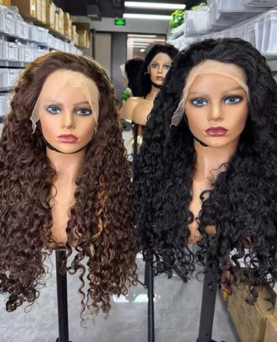 Brazilian Virgin 13X6 HD Water Wave Natural Black Color Human Hair Wig