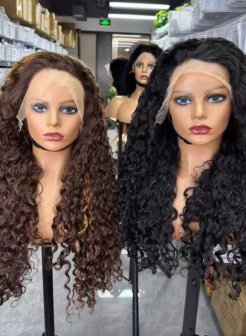 13x4 full frontal water wave HD lace 180density 210density virgin human hair wig