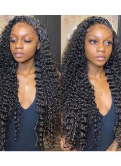 13x4 full frontal deep wave HD lace 180density 210density virgin human hair wig