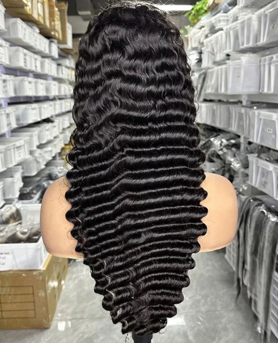 13x4 full frontal deep wave HD lace 180density 210density virgin human hair wig