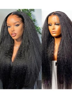 13x4 full frontal kinky straight HD lace 180density 210density virgin human hair wig