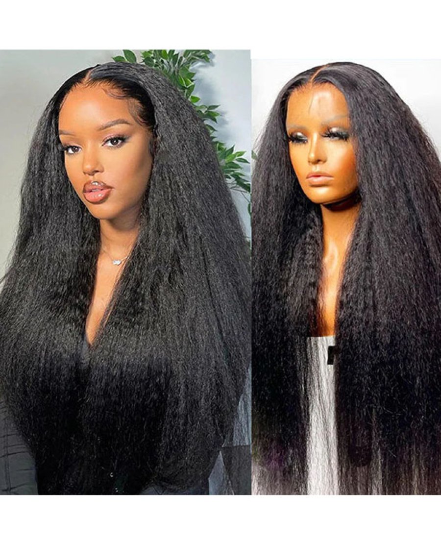 13x4 full frontal kinky straight HD lace 180density 210density virgin human hair wig