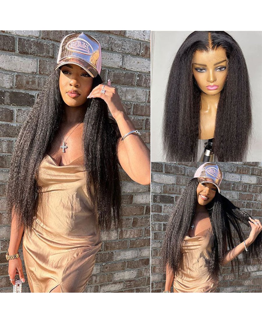 13x4 full frontal kinky straight HD lace 180density 210density virgin human hair wig