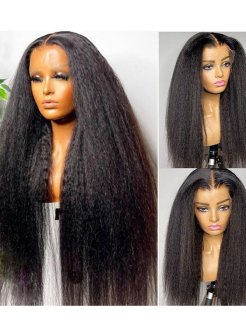 13x4 full frontal kinky straight HD lace 180density 210density virgin human hair wig