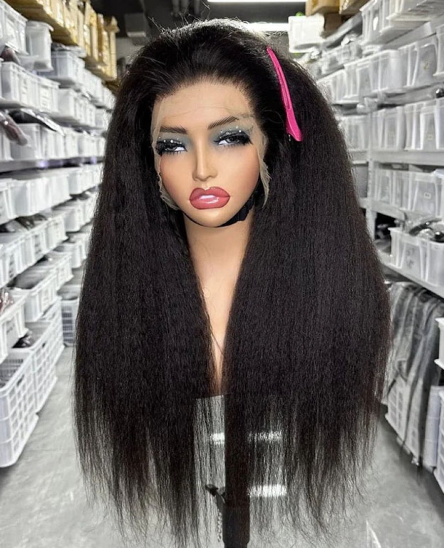 13x4 full frontal kinky straight HD lace 180density 210density virgin human hair wig