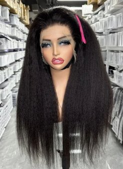 13x4 full frontal kinky straight HD lace 180density 210density virgin human hair wig