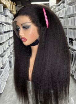 13x4 full frontal kinky straight HD lace 180density 210density virgin human hair wig
