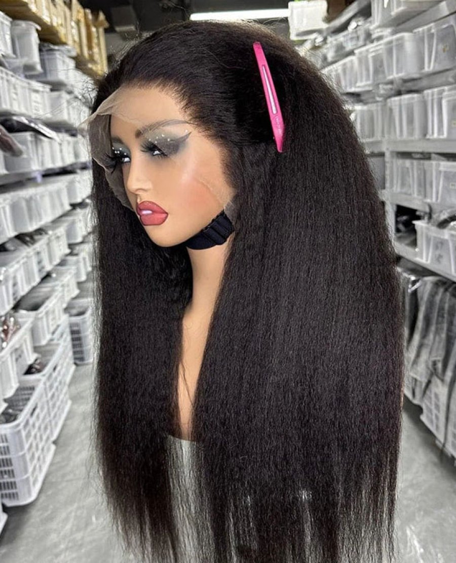 13x4 full frontal kinky straight HD lace 180density 210density virgin human hair wig