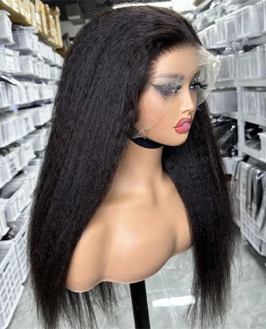 13x4 full frontal kinky straight HD lace 180density 210density virgin human hair wig