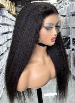 13x4 full frontal kinky straight HD lace 180density 210density virgin human hair wig