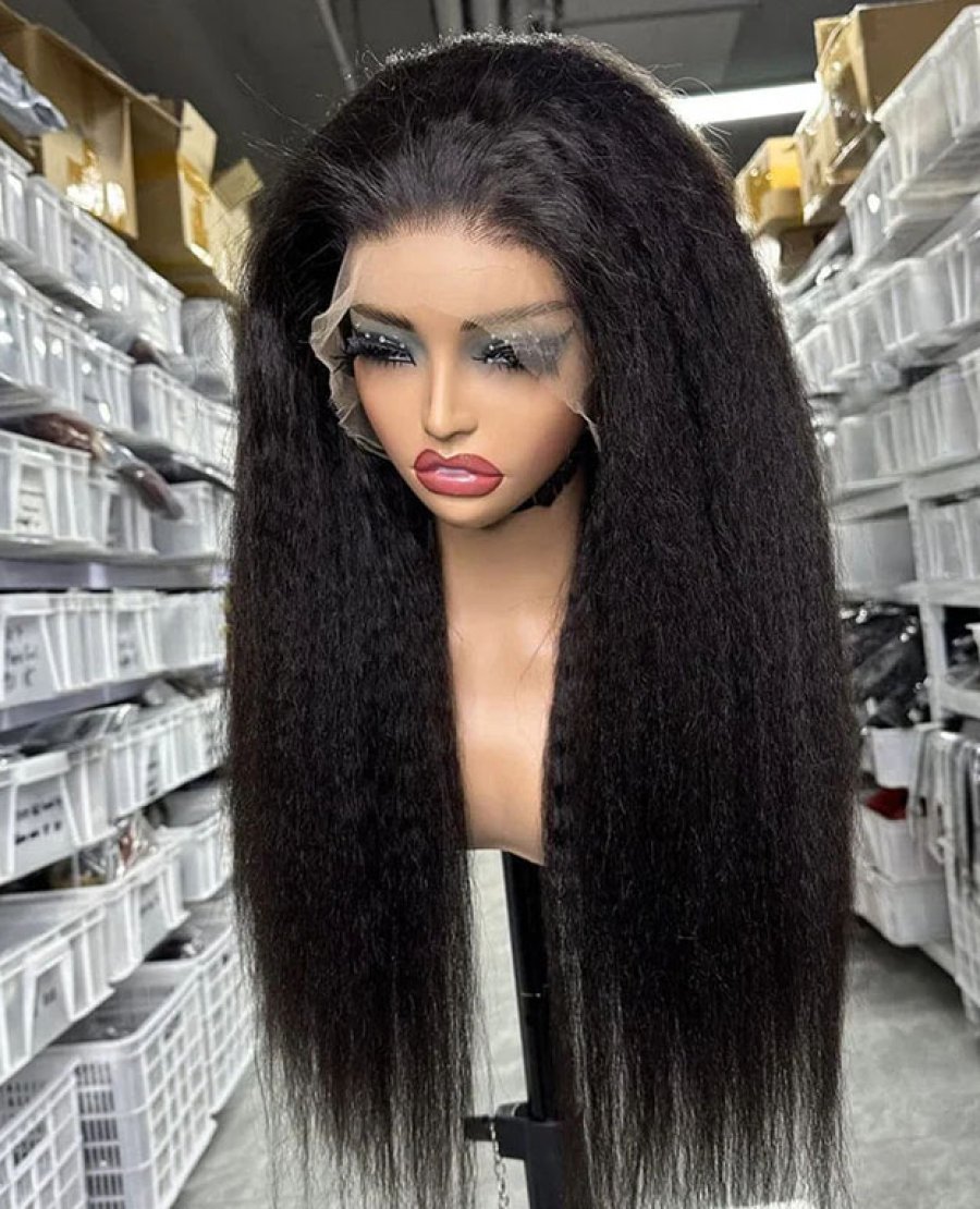 13x4 full frontal kinky straight HD lace 180density 210density virgin human hair wig