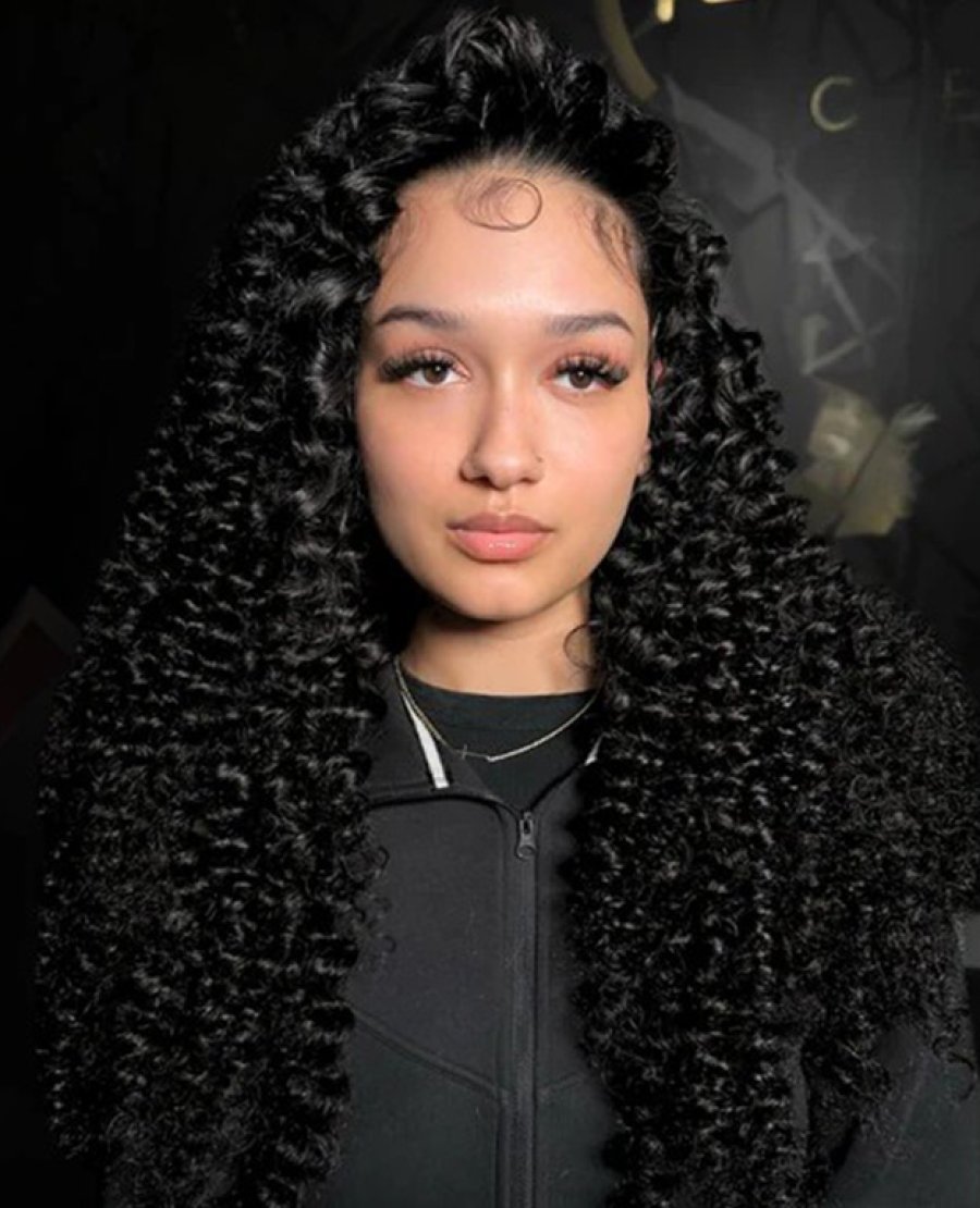 13x4 HD Lace Frontal Spiral Deep Wave Natural Black Human Hair Wig