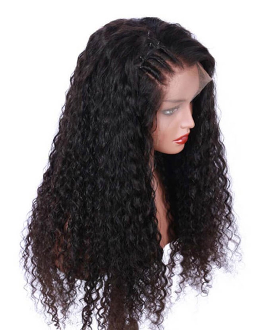 Brazilian Virgin Human Hair Deep Curly 13x4 Lace Front Wigs