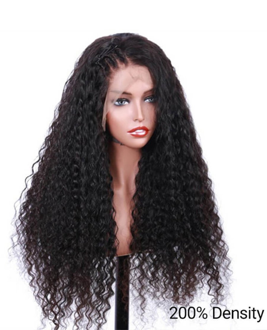 Brazilian Virgin Human Hair Deep Curly 13x4 Lace Front Wigs