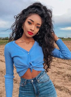 Natural Wave Virgin Human Hair 13x4 Lace Front Wigs