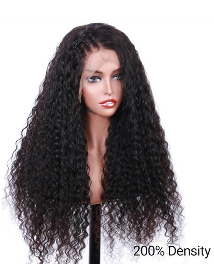 13X6 Brazilian Virgin Human Hair Deep Curly Lace Front Wigs
