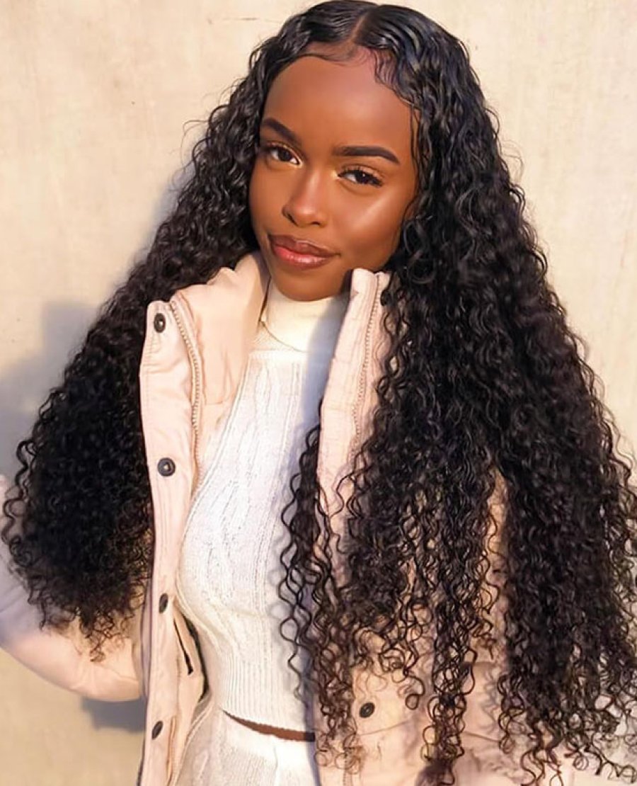 13X6 Brazilian Virgin Human Hair Deep Curly Lace Front Wigs