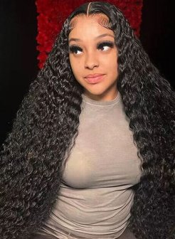 13x6 HD Lace Frontal Deep Wave Natural Black Human Hair