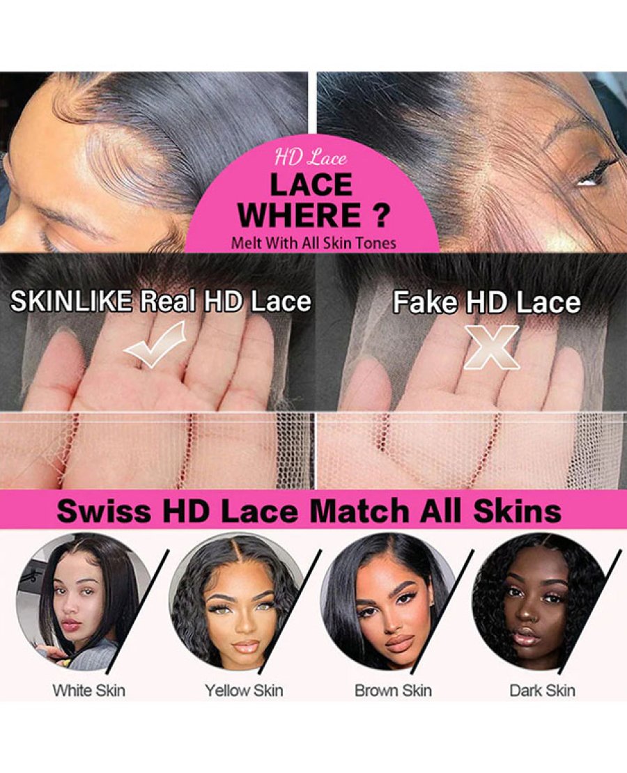 13x6 HD Lace Frontal Deep Wave Natural Black Human Hair