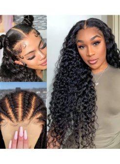 13x6 HD Lace Frontal Deep Wave Natural Black Human Hair