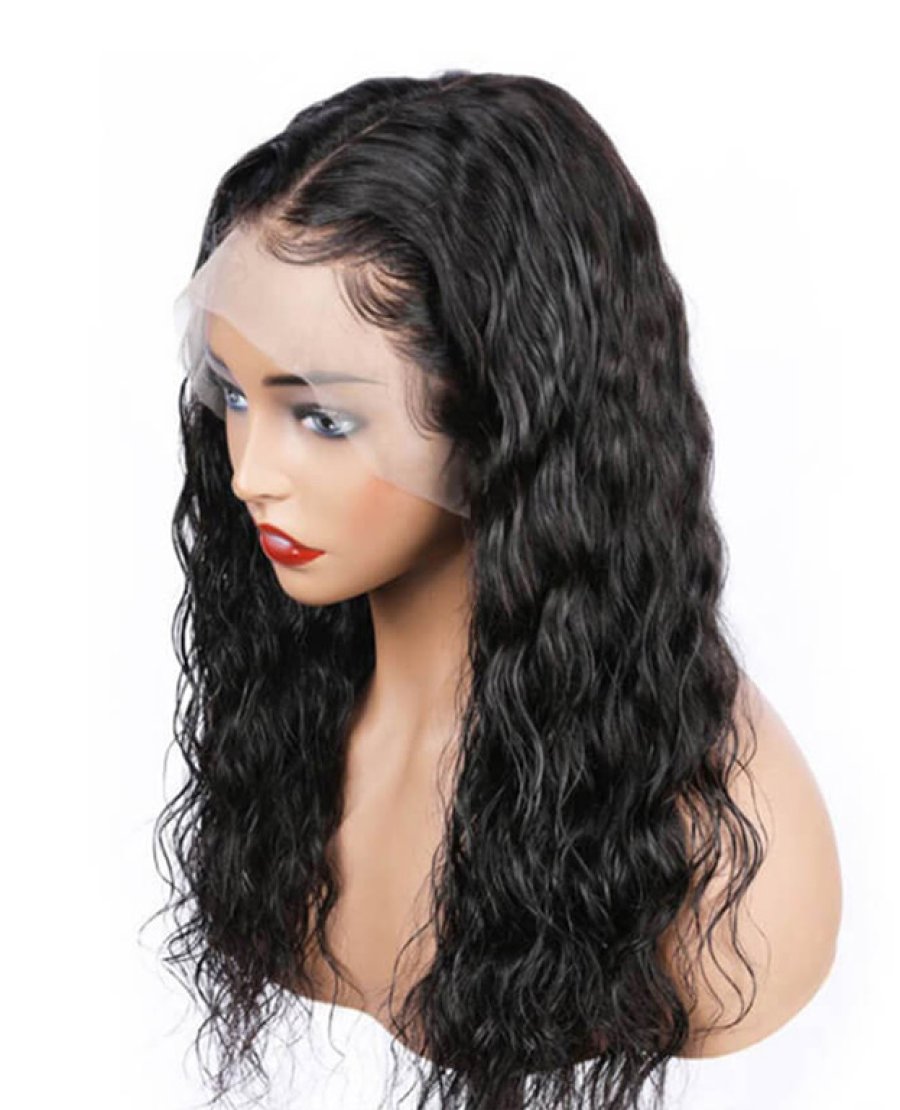13X6 Natural Wave Virgin Human Hair Lace Front Wigs
