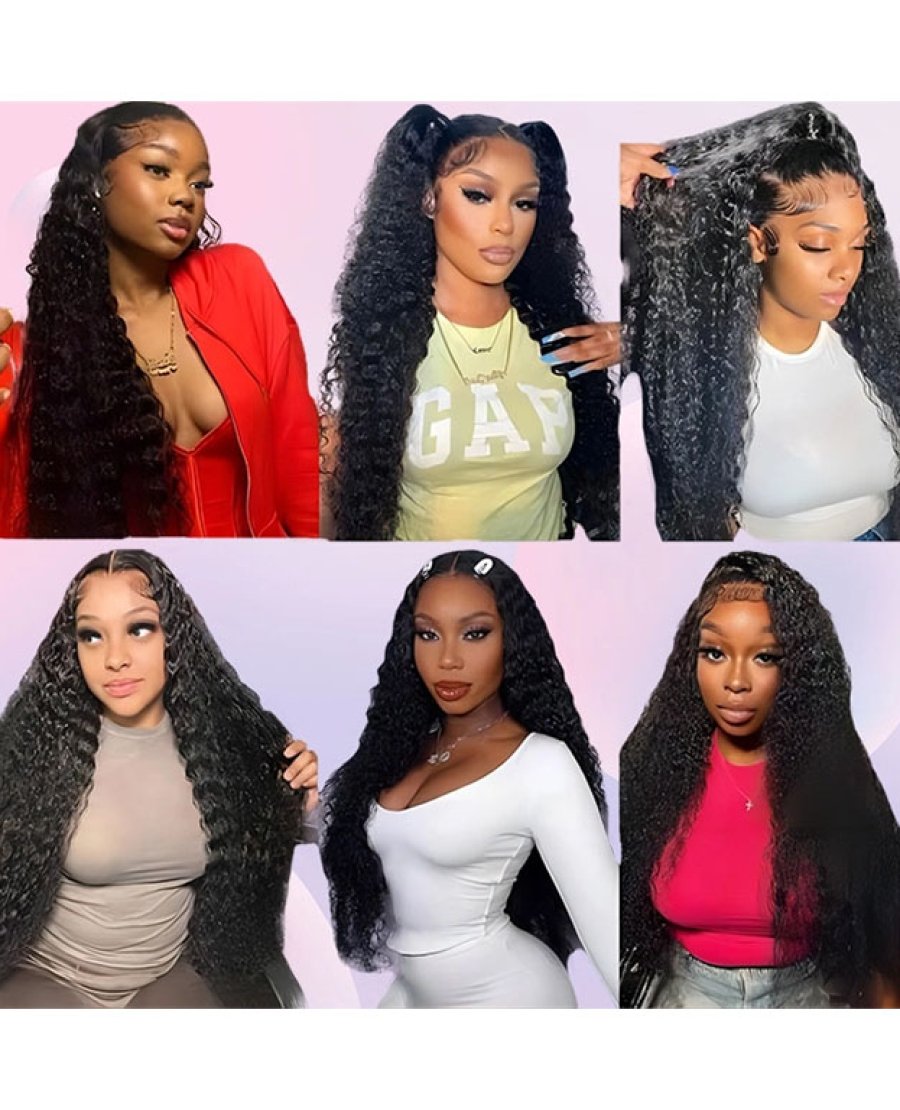 13x6 water wave full frontal virgin human hair wig