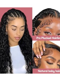 13x6 water wave full frontal virgin human hair wig