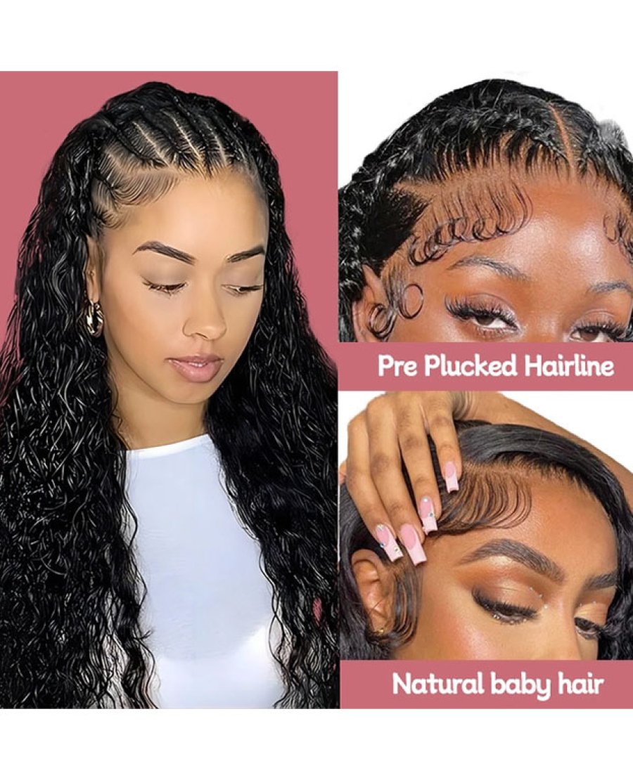 13x6 water wave full frontal virgin human hair wig