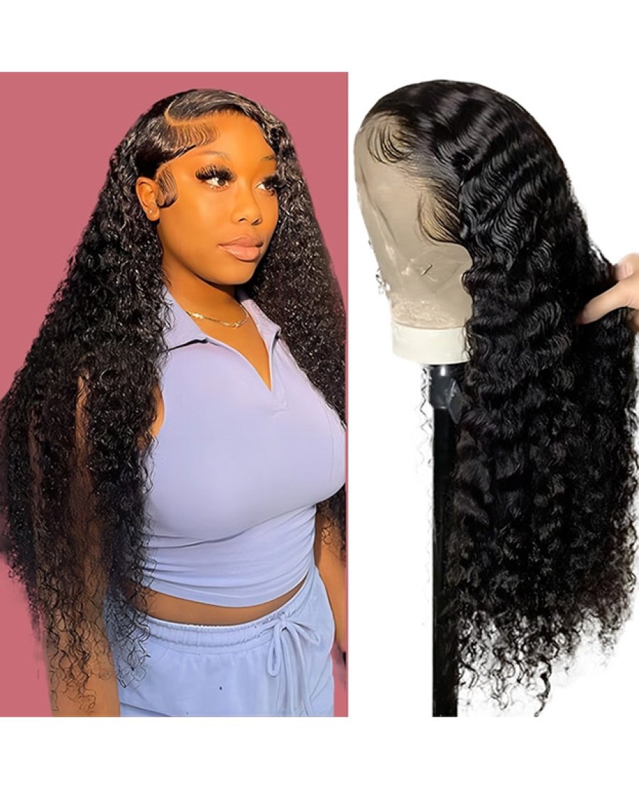13x6 water wave full frontal virgin human hair wig