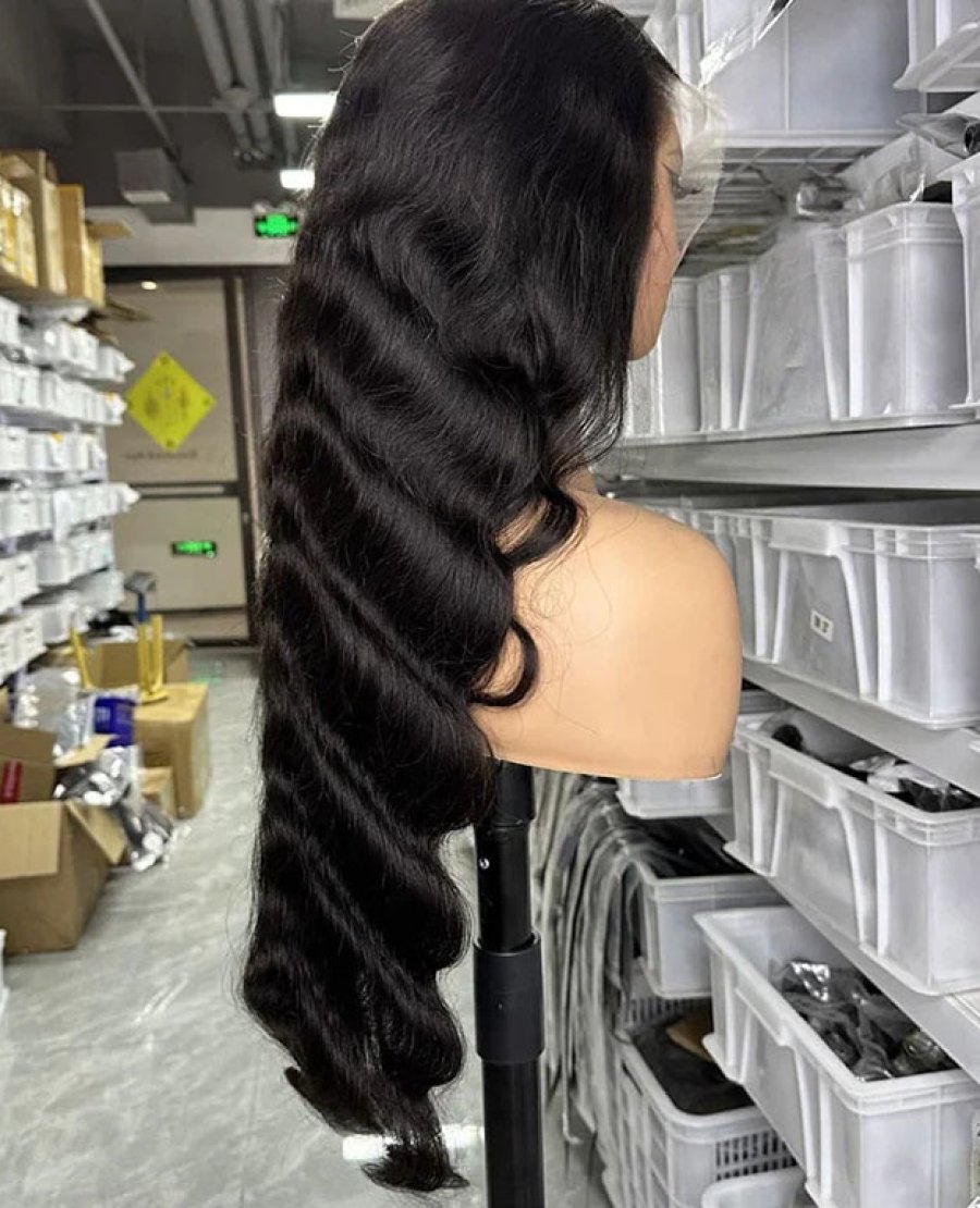100% Human Hair HD lace full frontal13x6 body wave 30inch wig